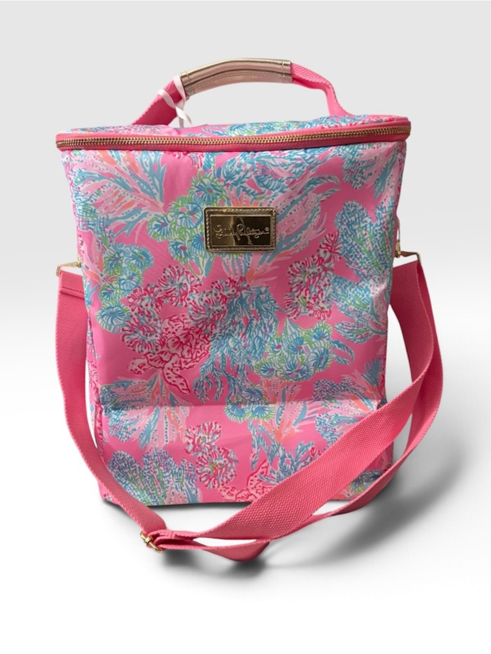 Lilly Pulitzer Pink Floral Insulated Shoulder Cooler Bag